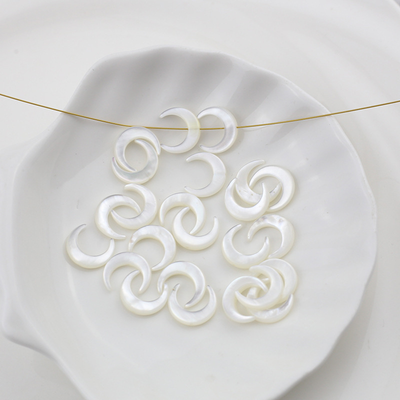 Natural Moon White Butterfly shell mother shell crescent horn beads diy handmade bracelet necklace earring accessories
