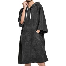 加厚超细纤维连帽斗篷浴巾速干披风游泳沙滩冲浪情侣款换衣浴袍