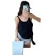 Hot Girls Niche Knit Gray Camisole Women's 2024 Summer Loose Casual Design Sense Big Backless Top