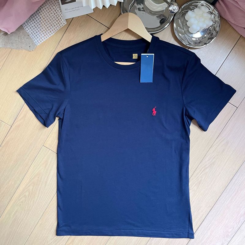 オリジナルの外国貿易は高品質の純綿の馬の刺繍の男性の半袖のtシャツのカジュアルな百合の上着の男性をスキャンすることができます。|undefined