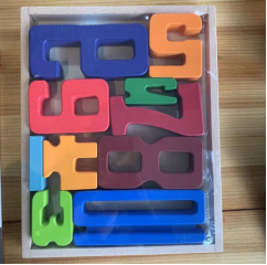 Montessori madera color primario de los niños bloques de construcción digital bebé computación cognición digital edificio aleatorio educación temprana juguetes educativos