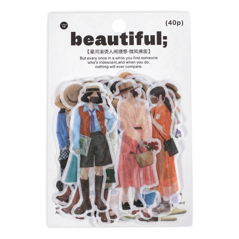 Infeel. me etiqueta paquete xinghe mundo caliente serie ideal artístico chica diario pegatinas decorativas 4 tipos