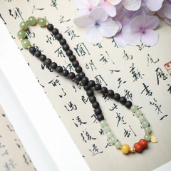 降真香雙圈手鍊DIY和田玉南紅蜜蠟首飾國潮百搭手串文玩佛珠念珠