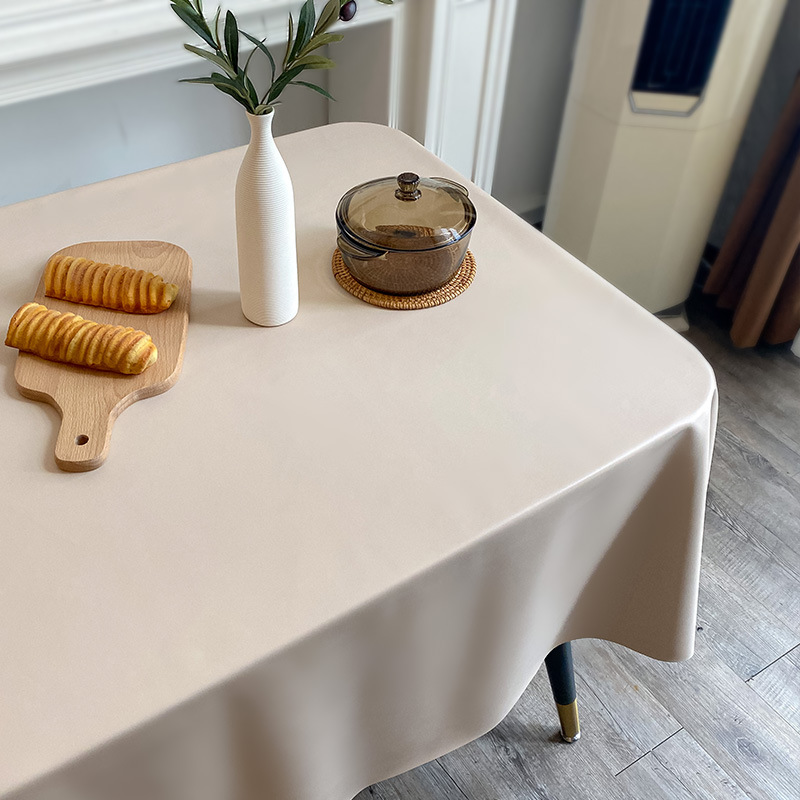 French ins style solid color Internet celebrity leather tablecloth waterproof and oil-proof tablecloth desk square table round tablecloth
