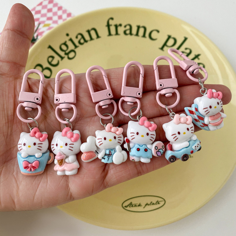 Door Buckle Cat Cute Pendant Bag Mobile Phone Hanging Chain High-End Accessories Small Gift Gift School Bag Key Chain