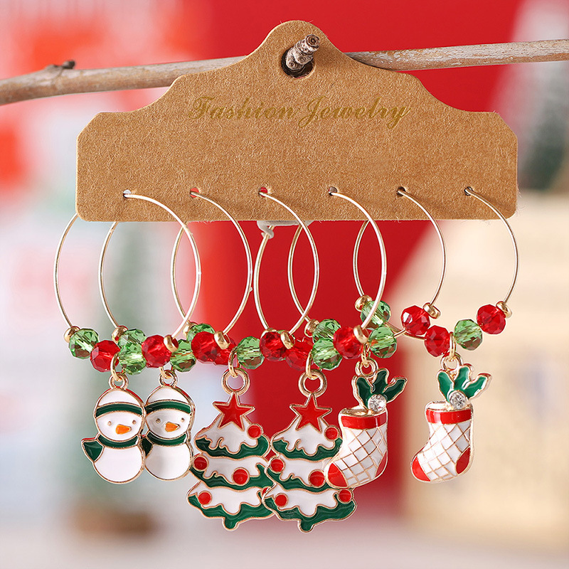 23g Weight Travel, Daily Occasion Christmas Festival Women's Gender Cute Style Cute Earring Sets 4