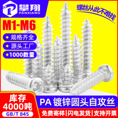PA鉄亜鉛メッキタッピングねじ十字丸頭タッピング盤頭タッピング釘M1.4/M2/M3/M4/5m/m 6