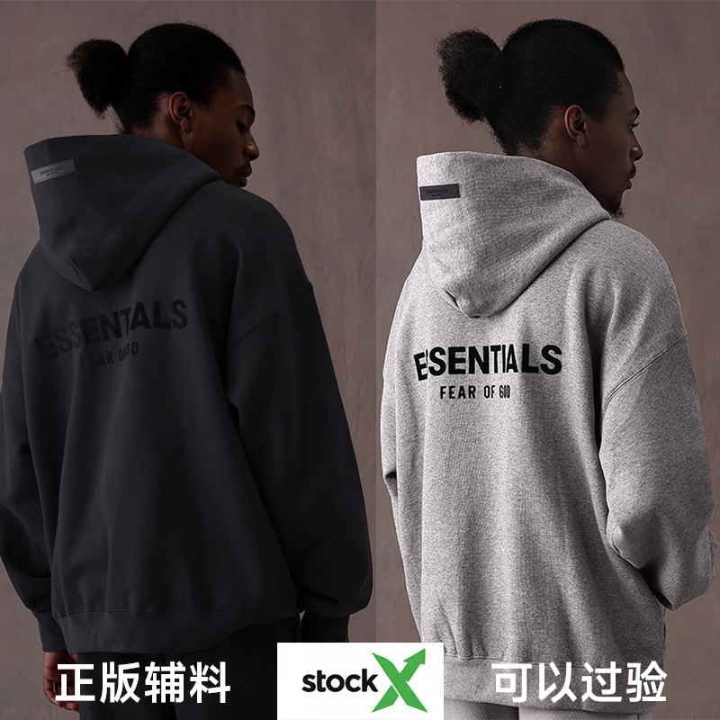 Fear of God Essentials SS22 hoodie flocking hooded pullover fleece-lined hoodie Fear of God Essentials SS22 hoodie flocking hooded pullover fleece-lined hoodie