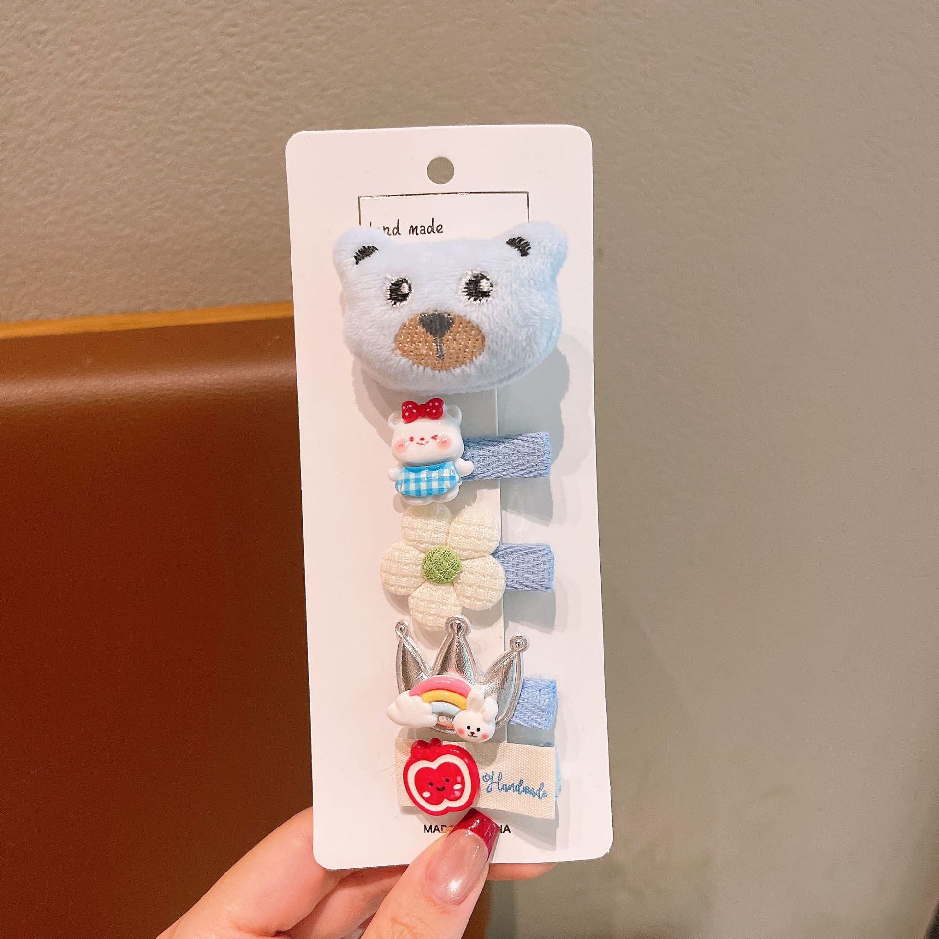 2025 nuevo dulce rosa línea clips para el cabello de los niños flancos frises clips para el cabello rotos chicas lindas clips para el cabello de fresa coreana