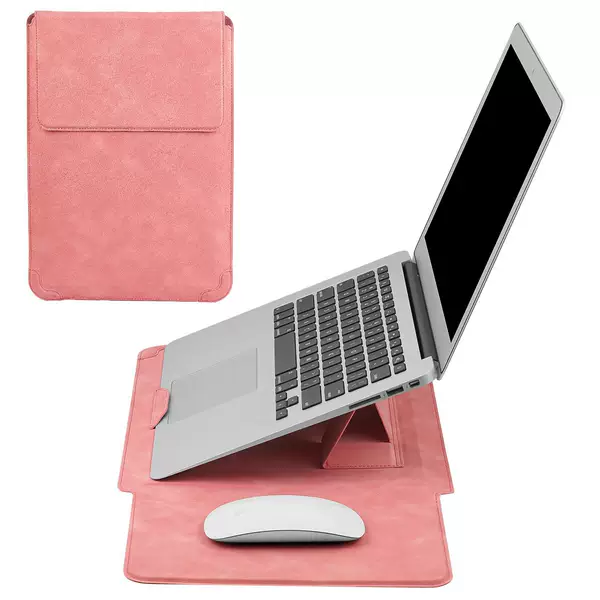 13.3/ 16inch Laptop sleeve with stand and mouse pad, made of PU material, MacBook neo protective case