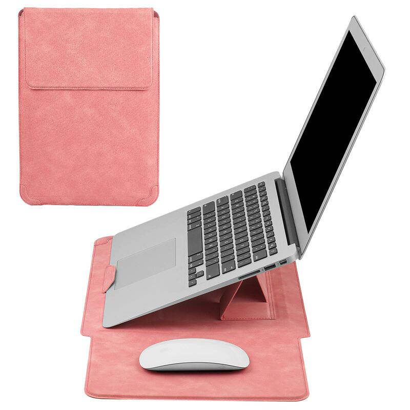 13.3/ 16inch Laptop sleeve with stand and mouse pad, made of PU material, MacBook neo protective case