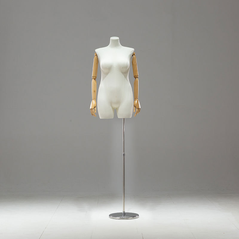 Maniquí Femenino de Talla Grande de Busto de Madera para Escaparate