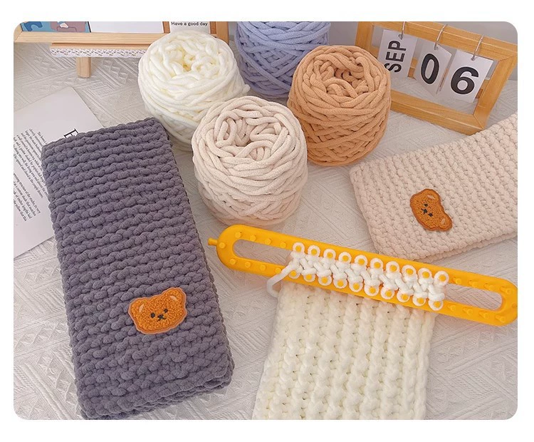 Нефритовый Гуй Собака Медведь шарф шерстяной шарф ручной работы для подруги DIY подарок Ice Line вязаный материал сумка