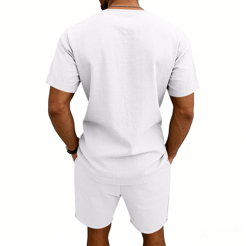 Herren Kurzarmhemd Und Shorts Set Für Den Sommer Im Urlaub_voghion.com