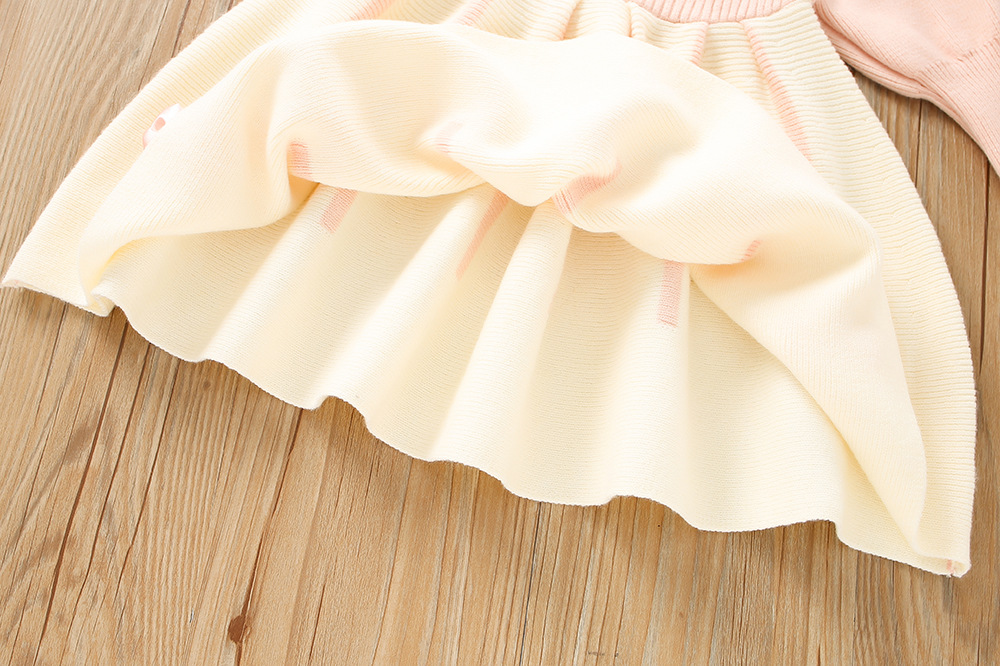 Robe pull pour filles, manches bulles, nœud papillon, édition coréenne, jupe tricotée, nouvelle collection hiver 2022_voghion.com