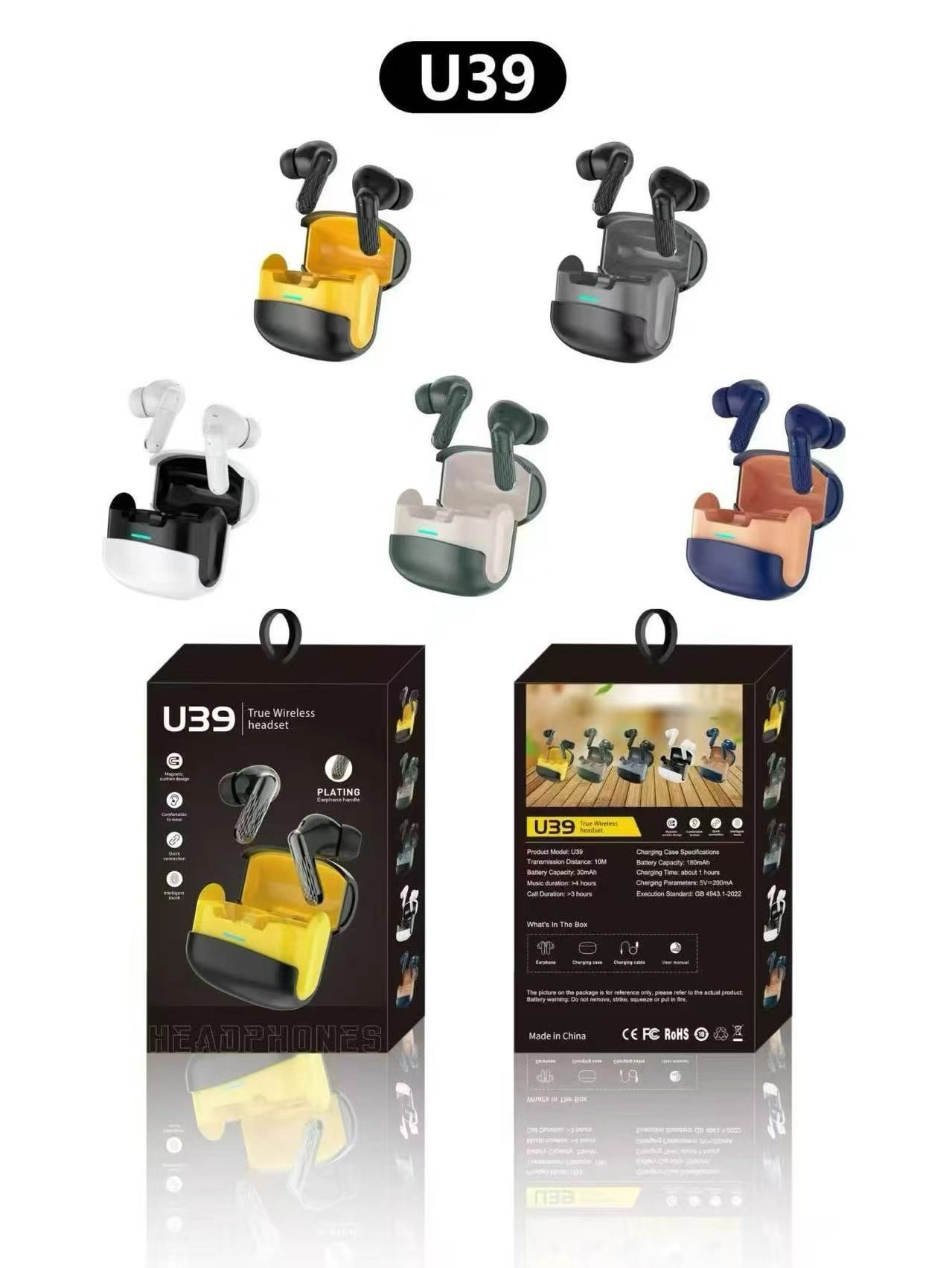 Auriculares Bluetooth TWS In Ear con Micrófono HD para Música y Deportes
