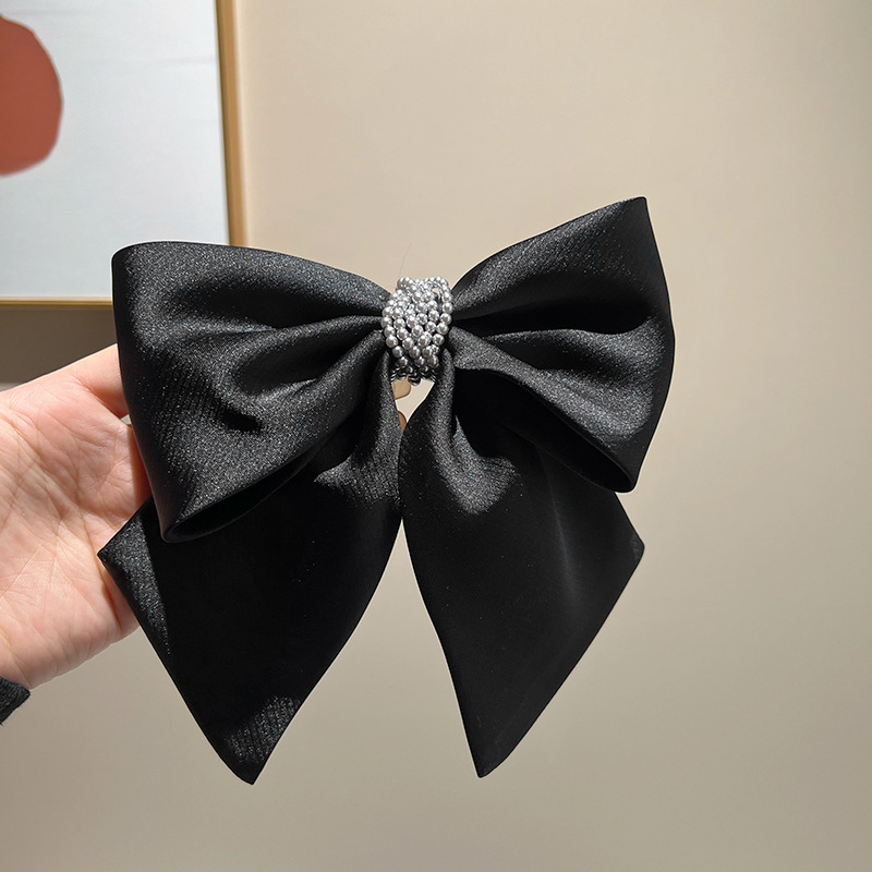 Women's Casual Sweet Bow Knot Cloth Beads Hair Clip display picture 7