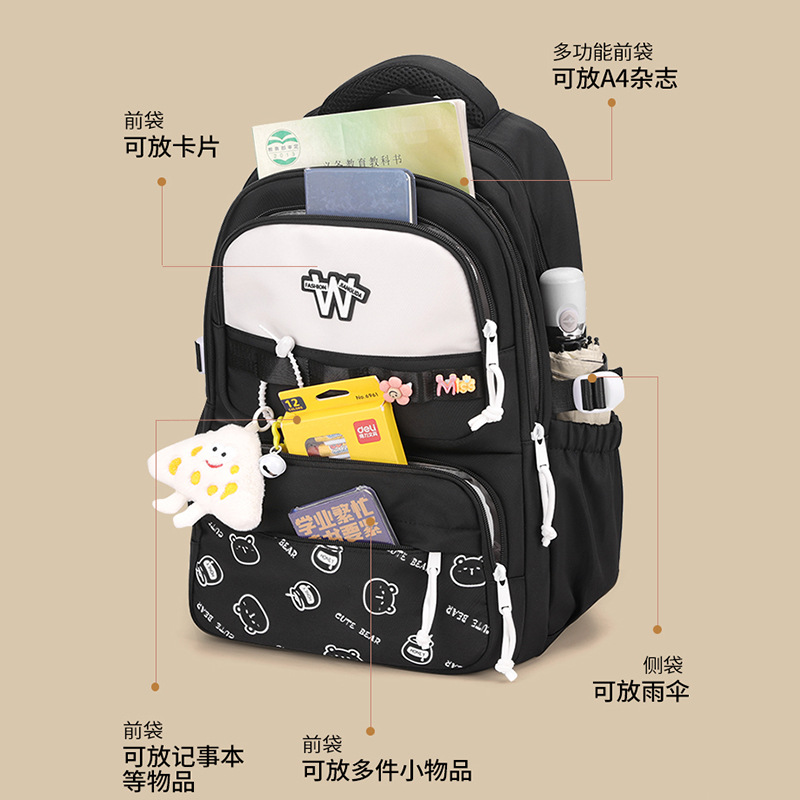 Mochila escolar de la escuela primaria Mochila de dibujos animados lindo para mujer estilo coreano japonés campus ins Mochila duradera al por mayor