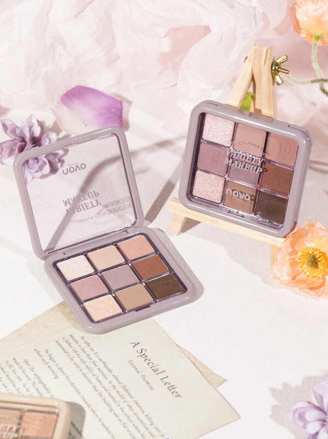 NOVO nine-color eyeshadow palette, earth tones, super shiny, no smudging, sparkling, waterproof, high-end feel, affordable student Instagram undefined