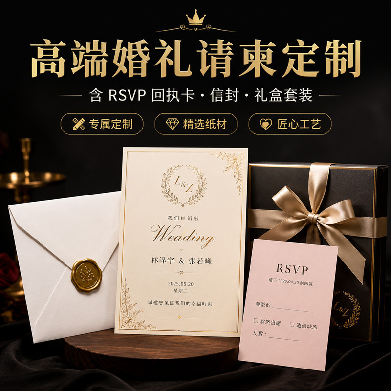 定制卡片婚礼问候卡感谢卡明信片刮刮礼品卡名片设计贺卡烫金卡纸
