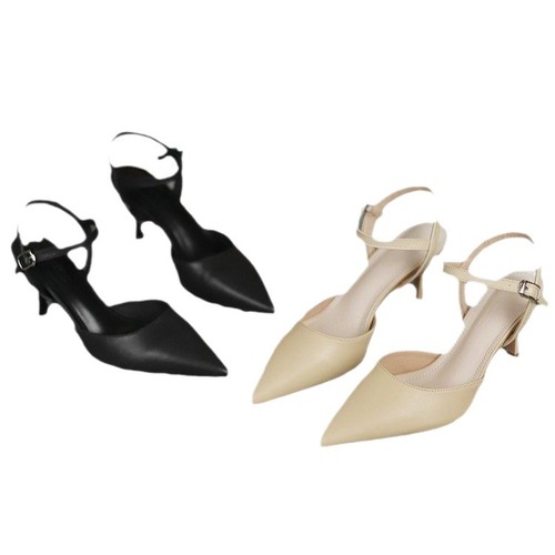 Baotou Summer Korean Style Fashion Pointed Toe Hollow Thin Heel Slip-on High Heel Sandals