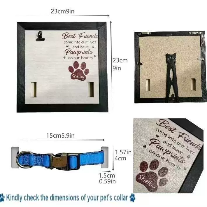 Деревянная памятная фоторамка для домашних животных может содержать ошейник, стерео стол, фоторамку для домашних животных, деревянный подарок для потерянного питомца