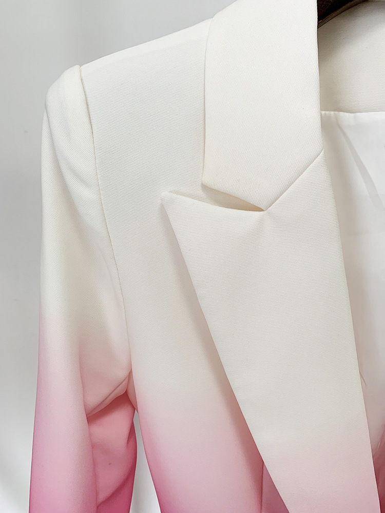 GraceChic Cross-Border In-Stock 2025 New Fashionable Gradient Slim Fit Suit With Flared Trousers Two-Piece Set_voghion.com