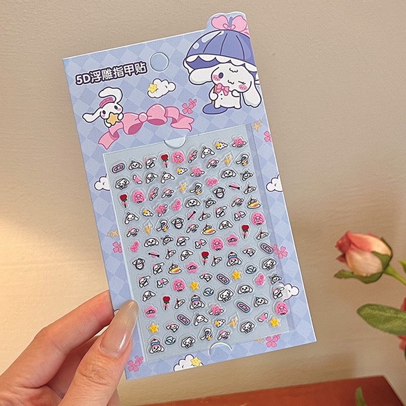 Uñas postizas removibles para niñas, en caja, con diseños de dibujos animados, pegatinas de uñas exquisitas, piezas de uñas.