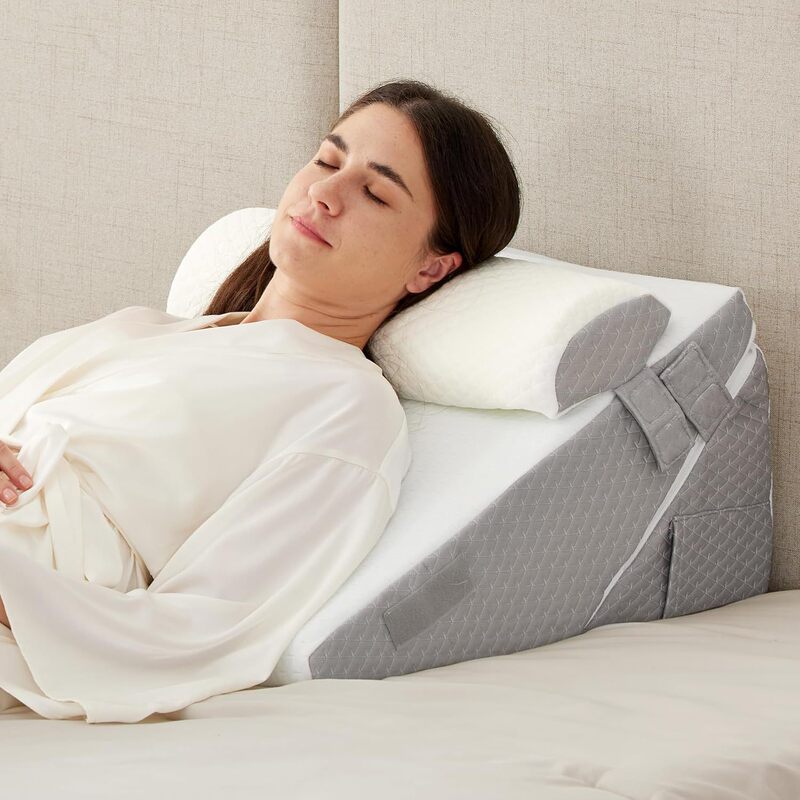 Memory Foam Pillow for Sleeping, Adjustable Memory Foam Triangle Headboard Cushion, Reflux Backrest Pillow Memory Foam Pillow for Sleeping, Adjustable Memory Foam Triangle Headboard Cushion, Reflux Backrest Pillow