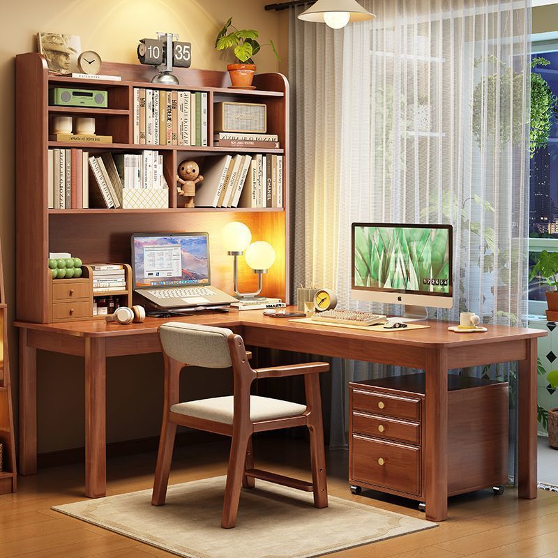 Solid wood desk home study corner office desk student bedroom…