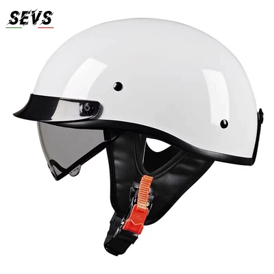 retro motorcycle helmet for men, Motosiklet kaskı (dəbilqə) - bright-white-tea-mirror-m