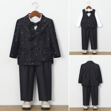 男童西装春秋帅气时尚小西服外套花童周岁礼服男孩主持钢琴演出服