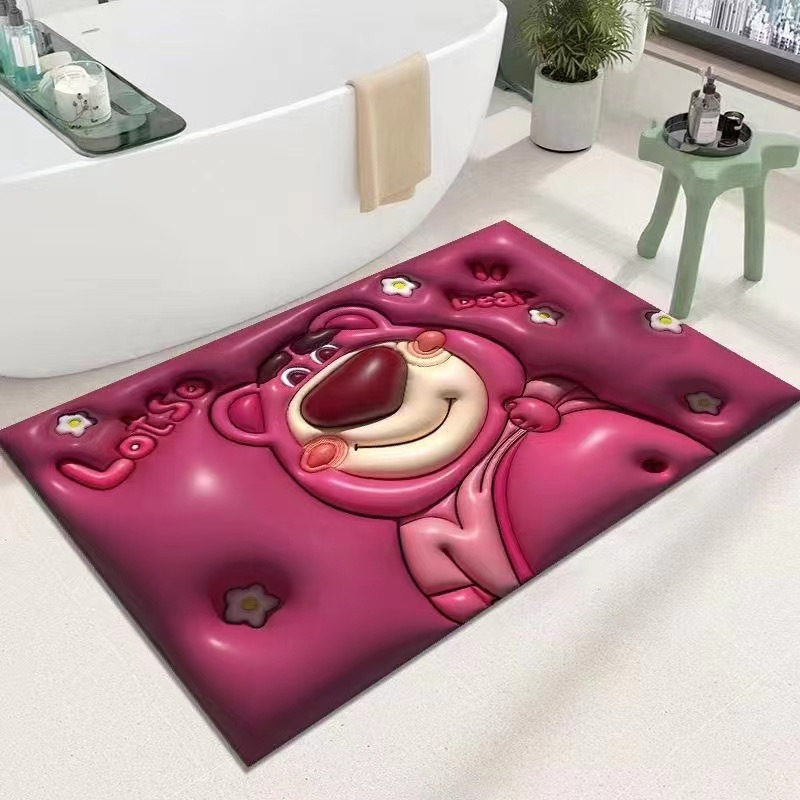 욕실 미끄럼방지 매트 화장실 욕실 바닥 매트 발 매트 3D 입체 확장 소형 꽃 부드러운 규조류 진흙 흡수성 바닥 매트