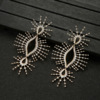 Silver needle, fashionable earrings, trend zirconium, silver 925 sample, European style