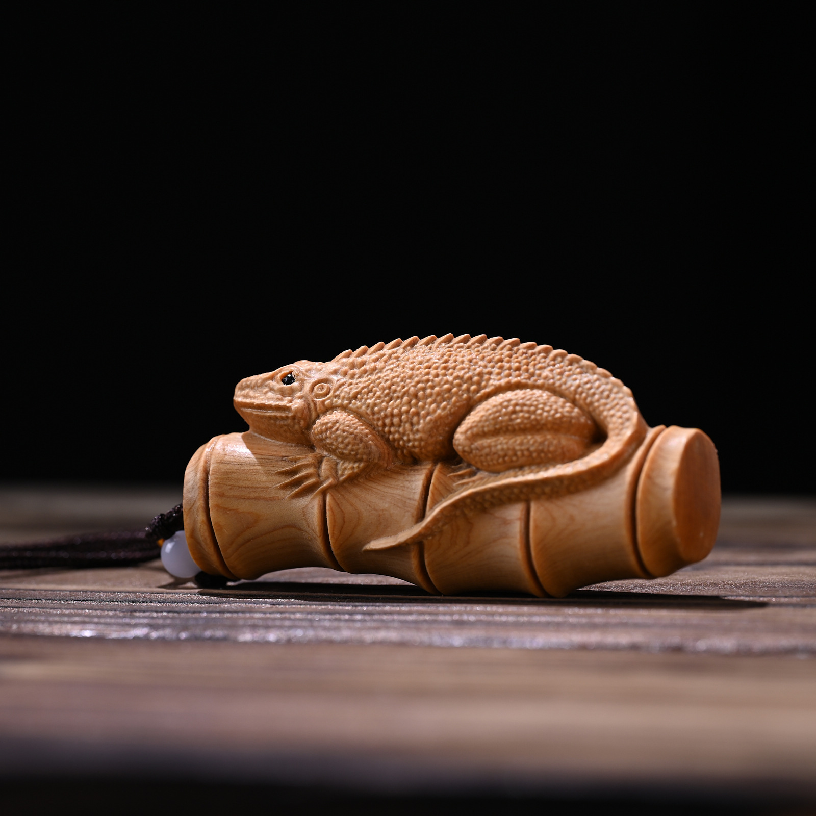 崖柏竹節蜥蜴吸金上億男士隨身文玩手把件節節高升寵物木頭雕刻件