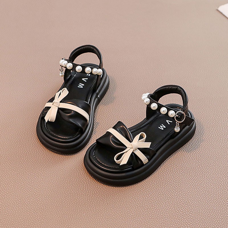 Niñas sandalias de dedos abiertos 2026 verano nuevo estilo de moda para niños zapatos de playa para niños zapatos princesa de perlas image 5