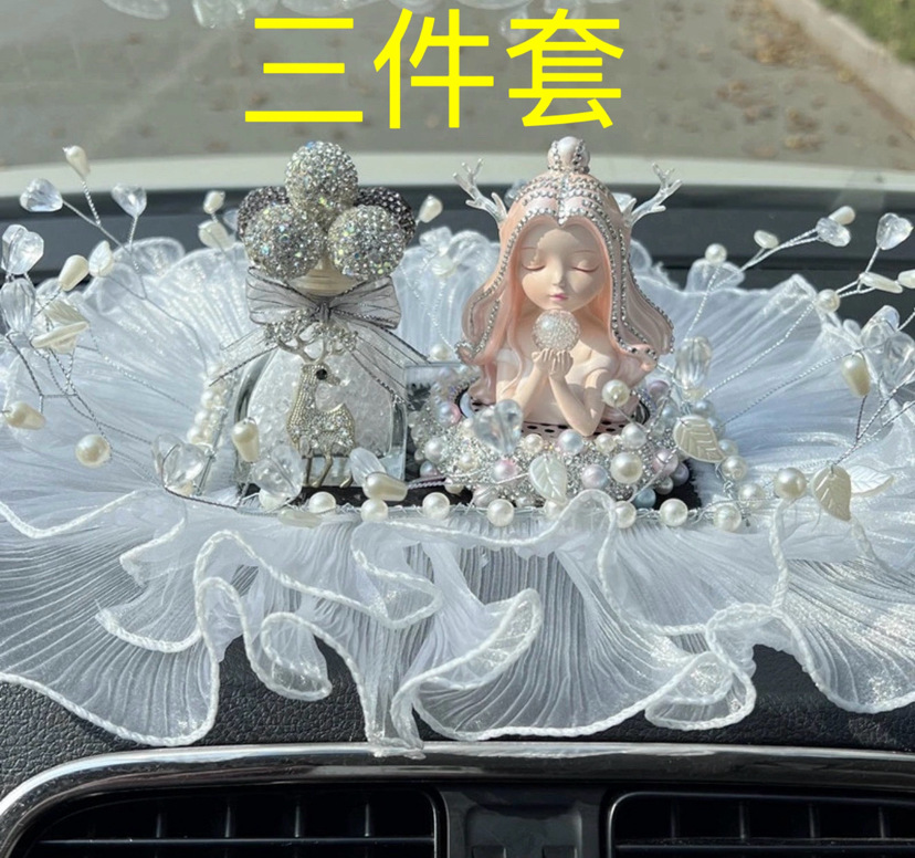 Artículo creativo de la chica del mar adornos de automóviles perfume encantador ángel perfume de automóvil perla base de diamante perfumado perdurable