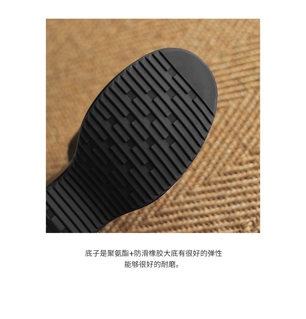 Dép sandal nữ xỏ ngón đế dày in chữ mùa hè da thật — màu be chi tiết 21