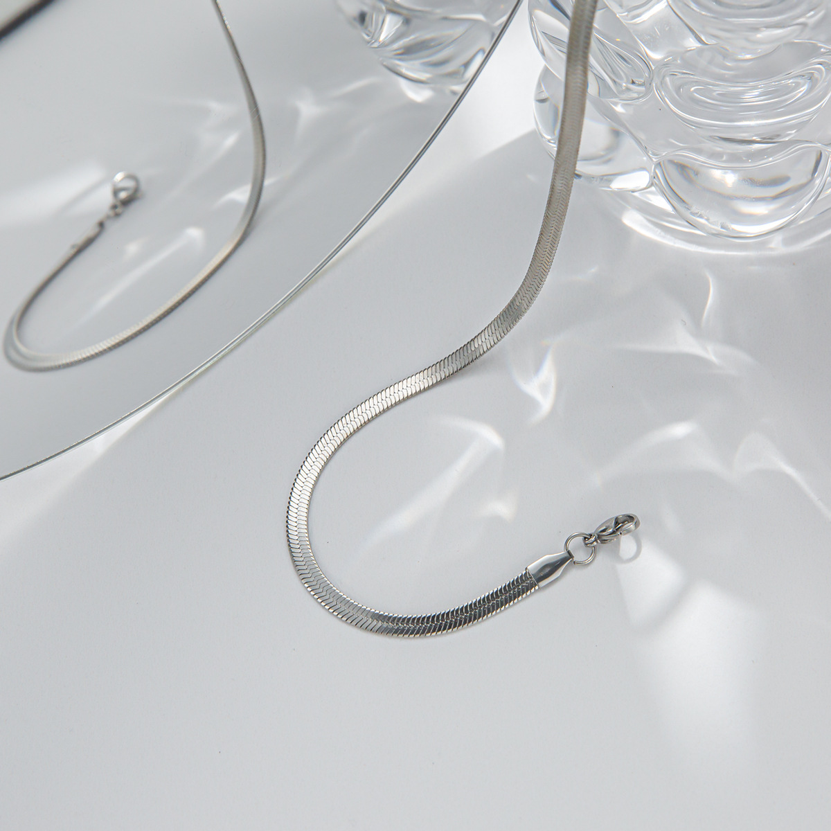 15g Weight Necklace Classification Fashion Geometric Solid Color Titanium Steel Necklace 1 Piece