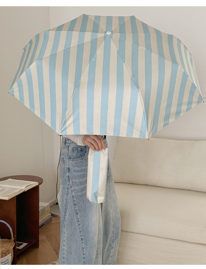 Automatic Folding Umbrella With Uv Protection And Black Coating_voghion.com