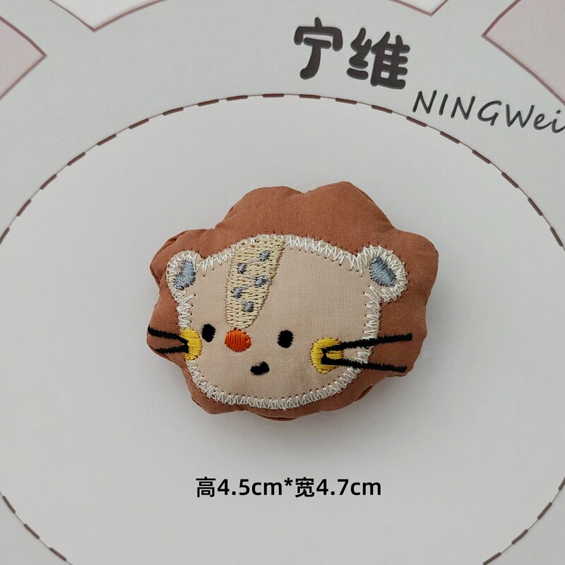 森系布艺充棉卡通公仔胸针可爱小熊狮子装饰服装头饰diy辅料玩偶|undefined