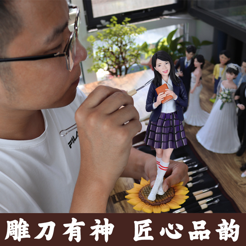 粘土人、ソフトクレイ人形、絞り人形、粘土彫刻、手作り肖像画、結婚祝い、誕生日プレゼント|undefined