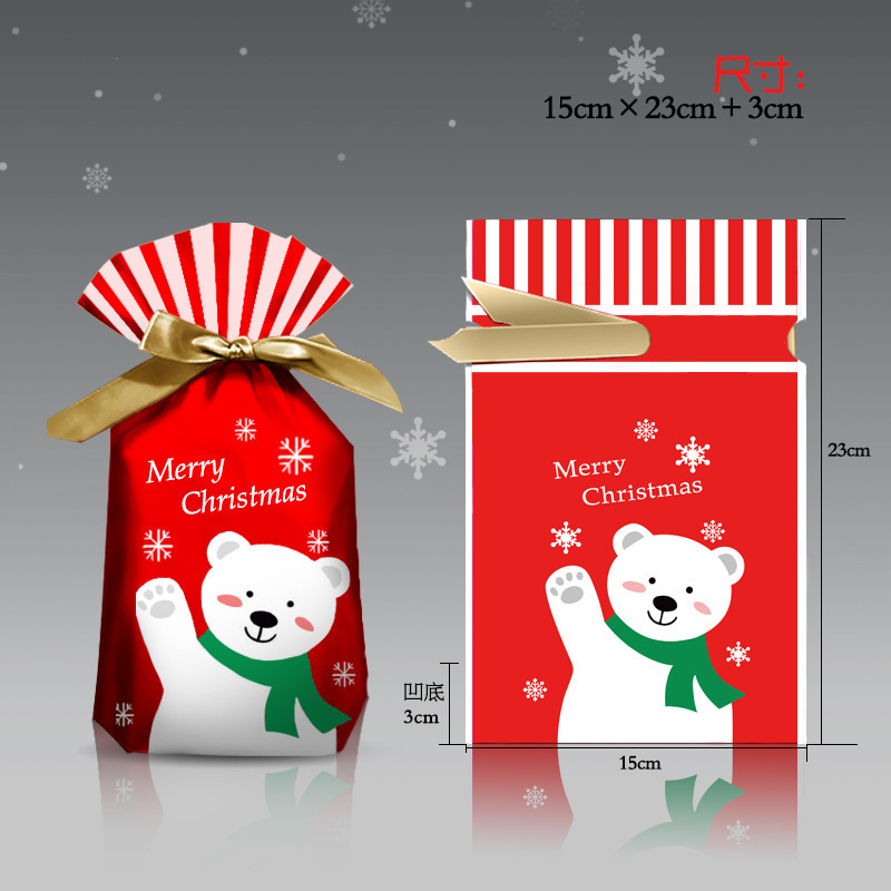 クリスマスキャンディー袋小プレゼント包装袋クリスマスプレゼントリンゴ袋漫画ロープポケットクロスボーダー|undefined