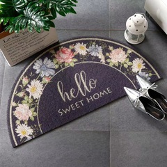 American hand-painted flower entrance floor mats semi-circular internet celebrity carpet wire loop entrance door mats outdoor cutable carpet