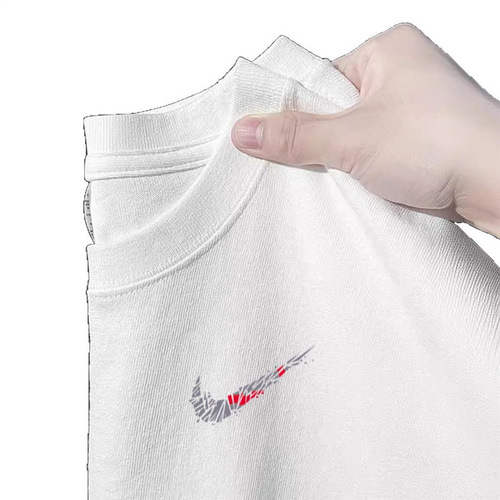 Men's wear summer 180g heavy weight T-shirt, short-sleeved men's loose all-matching small print base shirt, fashion brand clothes