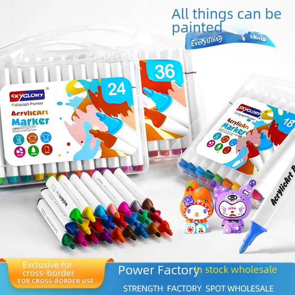 Cross-Border Student Art-Specific Colored Pens Acrylic Marker Set Children's DIY Painting Graffiti Acrylic Pens Wholesale