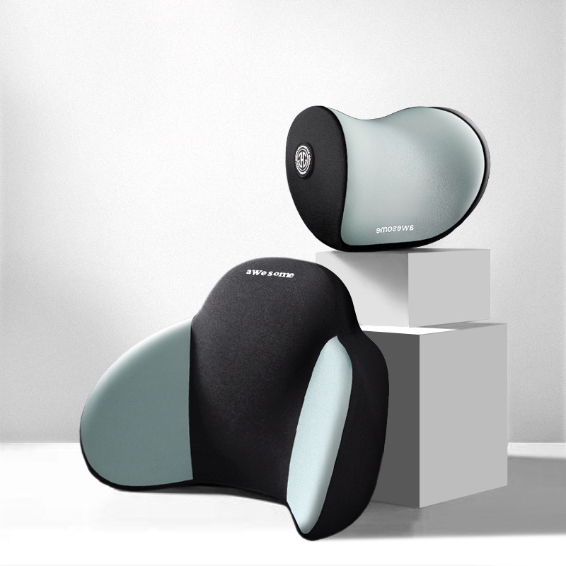 Coche reposacabezas almohada asiento de coche de espuma de memoria cintura cojín coche cuello almohada un par de coche almohada cuello almohada Coche