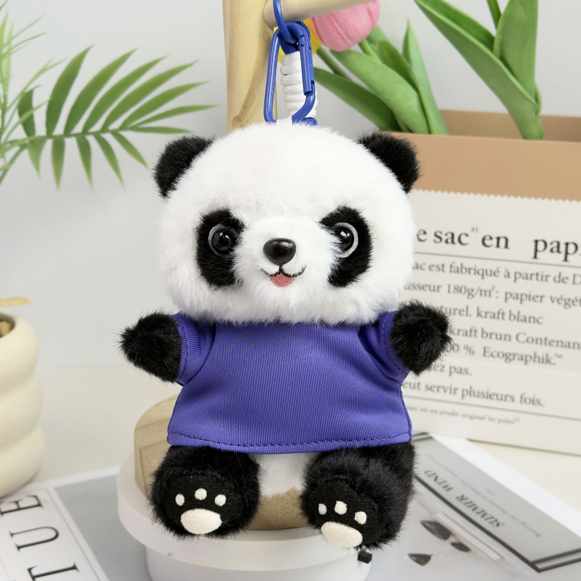 Panda muñeca suéter muñeca sonriente juguetes de peluche reunión anual regalos bancarios se pueden imprimir LOGO