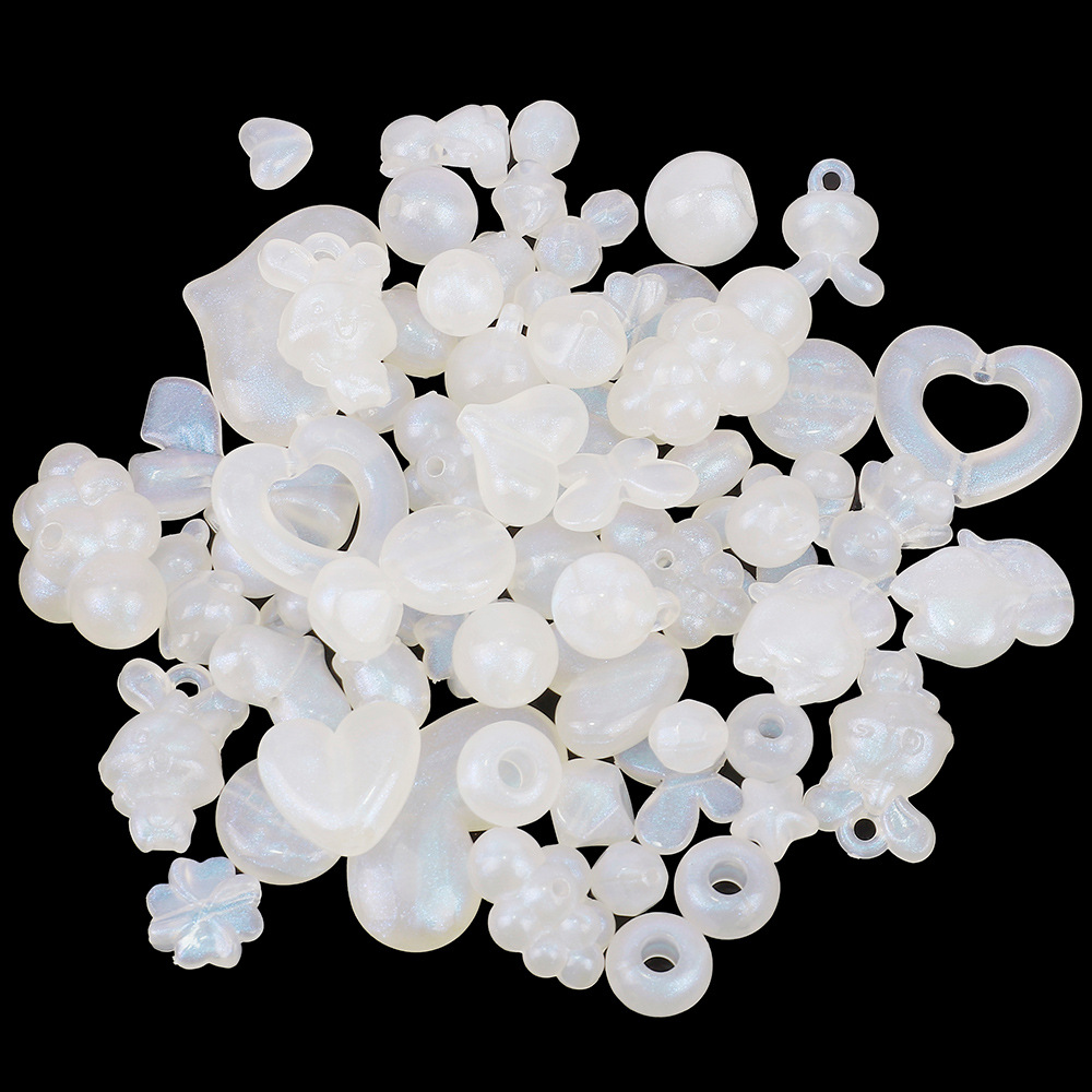 電気メッキUVカラー高光沢異形人魚姫穴あきビーズ手作りDIYネックレス携帯ストラップ材料パックアクセサリー