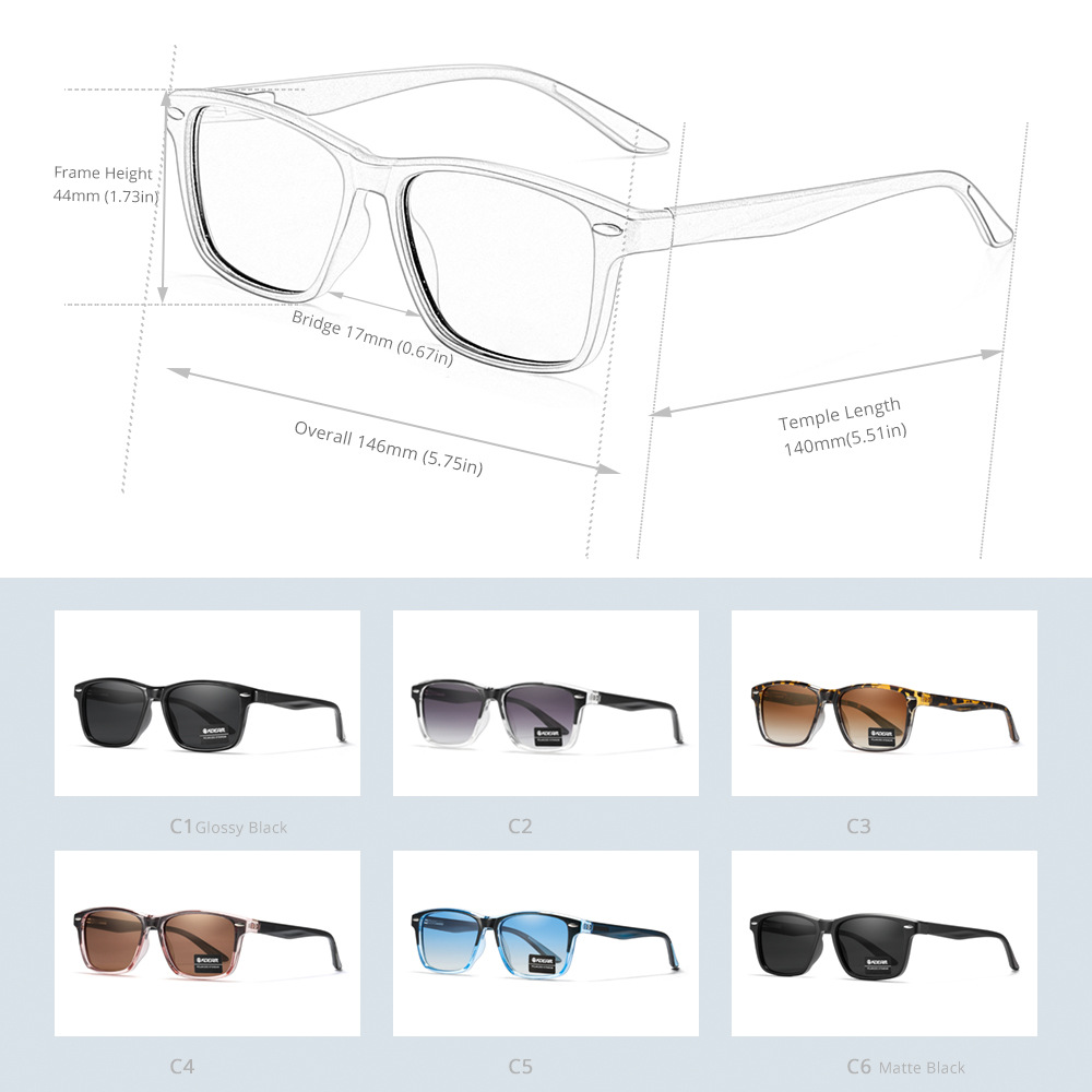 New style logo free sunglasses, casual square polarized sunglasses, TR90 outdoor driving glasses, KD398_voghion.com